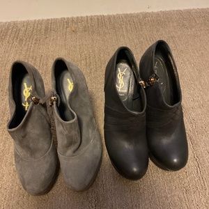 Two pairs of YSL booties